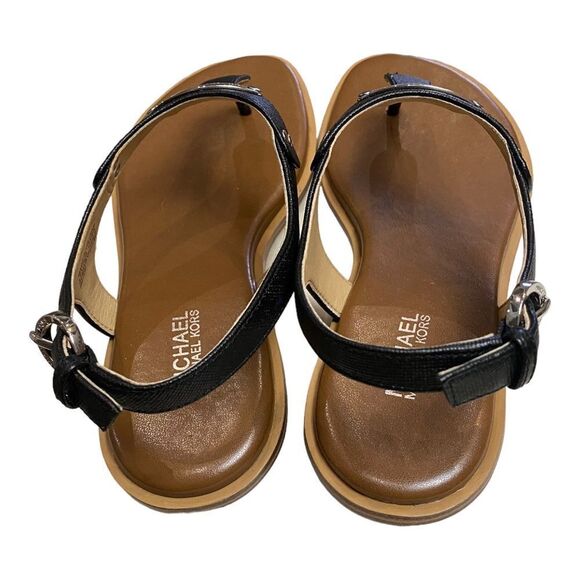 MICHAEL Michael Kors Plate Slingback Black Thong Sandals NEW 5 - Picture 4 of 5